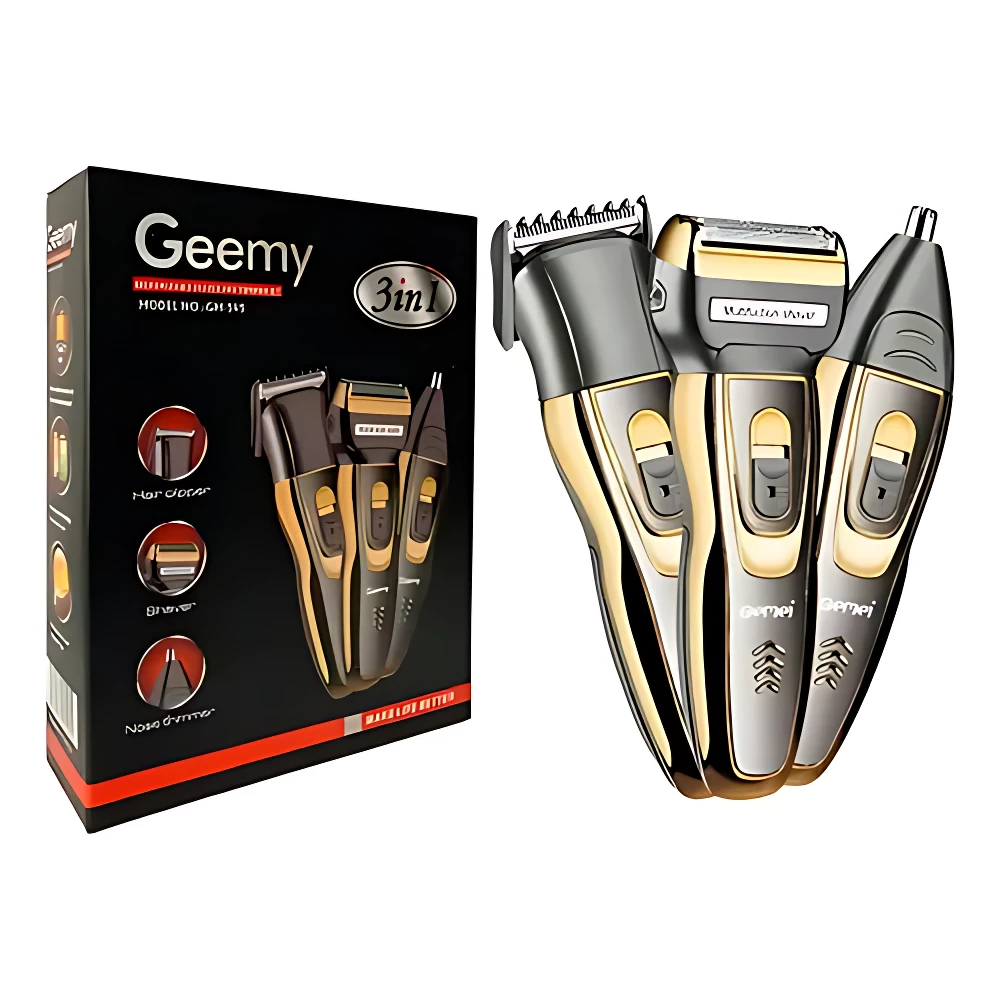 Máquina Afeitadora y Cortadora 3 en 1 Geemy - Recorta barba y cabello con máxima precisión