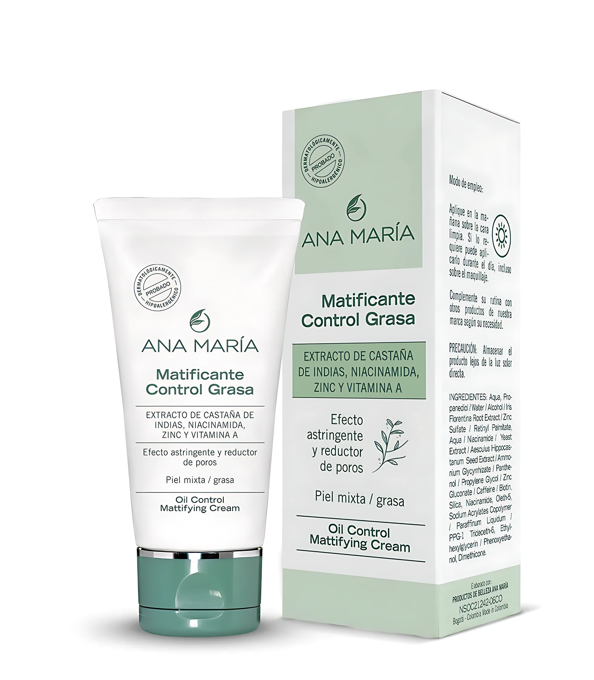 Gel Matificante Facial Control Grasa 30 Ml Ana María - Elimina el brillo y minimiza los poros