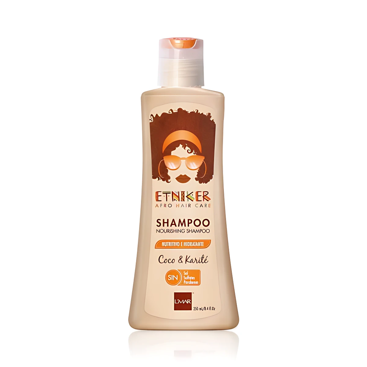 Shampoo Nutritivo con Coco y Karité 250 Ml Etniker - Limpia el cuero cabelludo rizado suavemente
