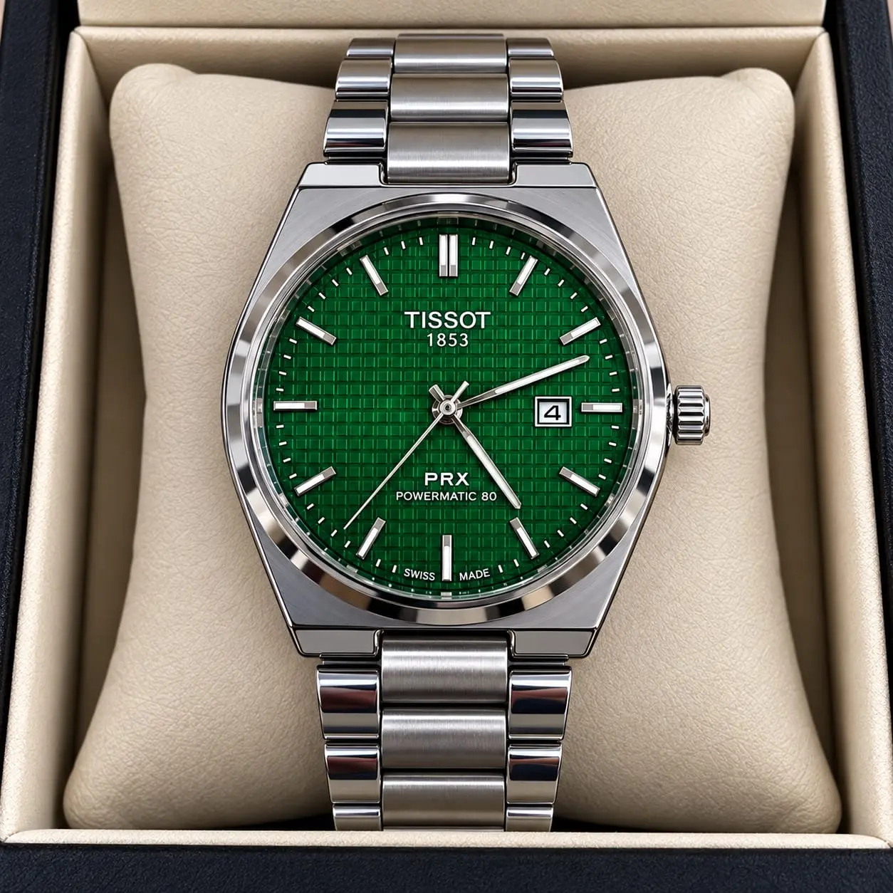 Reloj Tissot PRX Powermatic 80 automático de acero con fecha - garantiza máxima precisión mecánica durante todo el fin de semana