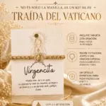 Pulsera Virgencita Milagrosa de acero dorado y hilo - Lleva protección y esperanza contigo diariamente - Imagen 4