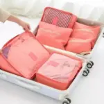 Set de 6 Bolsas Organizadoras de Viaje Salmón Impermeables - Optimizas el espacio de tu maleta eficazmente - Imagen 2