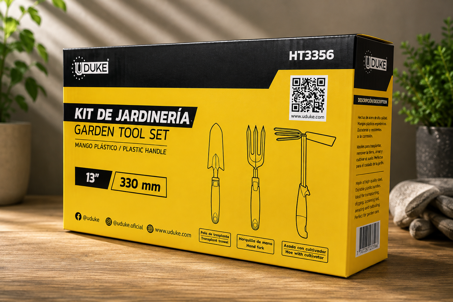 Kit Jardineria Mango Plastico Uduke