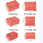 Set de 6 Bolsas Organizadoras de Viaje Salmón Impermeables - Optimizas el espacio de tu maleta eficazmente - Imagen 3