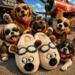 Pantuflas de perrito aviador con diseño divertido y orejas - Mantienen tus pies abrigados durante el descanso en casa - Imagen 2