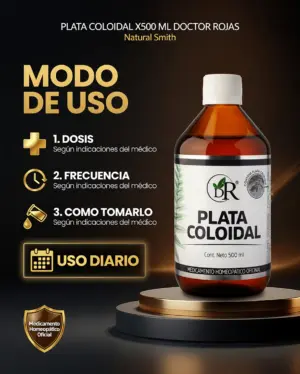 Plata Coloidal 500 ml Doctor Rojas Solución Homeopática - Fortalece tus defensas naturales y mejora tu bienestar respiratorio diario