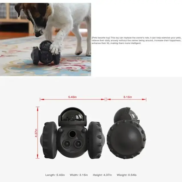 Juguete dispensador de alimento interactivo con ruedas para perros y gatos - Estimula la agilidad mental y reduce la ansiedad al comer
