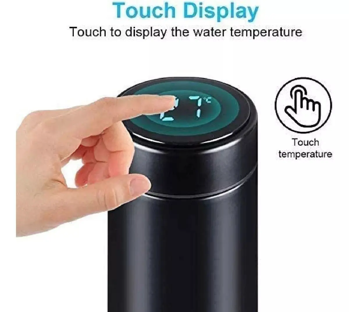 Termo inteligente con pantalla táctil y medidor de temperatura - Controla los grados exactos de tus bebidas fácilmente