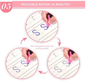 Set x2 Cuaderno de práctica mágica reutilizable con tinta que desaparece - Desarrolla la caligrafía infantil y entretiene a los niños