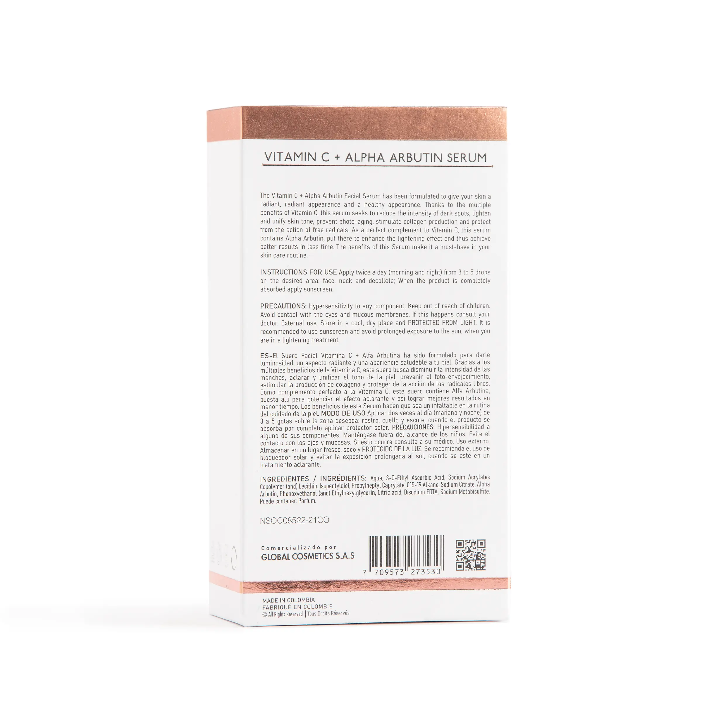 Sérum Facial con Vitamina C y Alfa Arbutina Antimanchas - Reduce las manchas y unifica el tono de tu piel