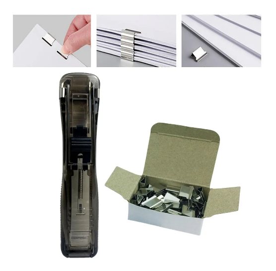 Grapadora de clips reutilizables sin perforar papel con 50 piezas - Organiza tus documentos de oficina sin dañar las hojas