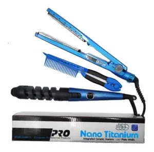 Plancha y encrespadora de titanio con tecnología iónica - Alisa y riza tu cabello con calidad profesional