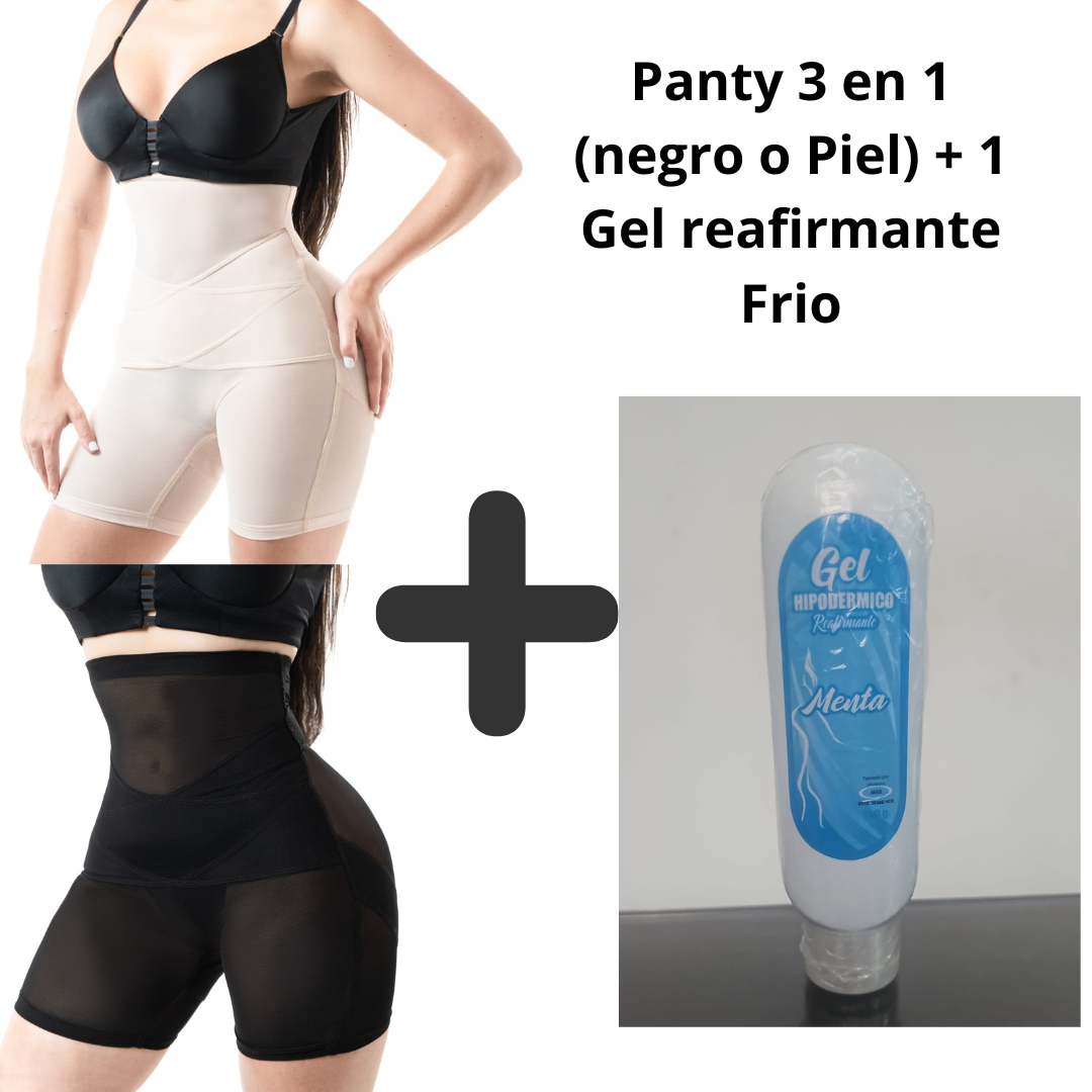Combo completo del panty 3 en 1 junto al gel frío reafirmante