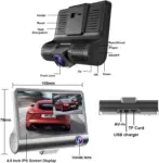 Cámara para carro DVR Full HD de 3 lentes - Registra el exterior e interior de tu vehículo con total seguridad - Imagen 2