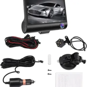 Cámara para carro DVR Full HD de 3 lentes - Registra el exterior e interior de tu vehículo con total seguridad