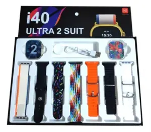 Smartwatch I40 Ultra 2 Suit pantalla 2.3 pulgadas con correas intercambiables - Recibe llamadas y monitorea tu salud fácilmente