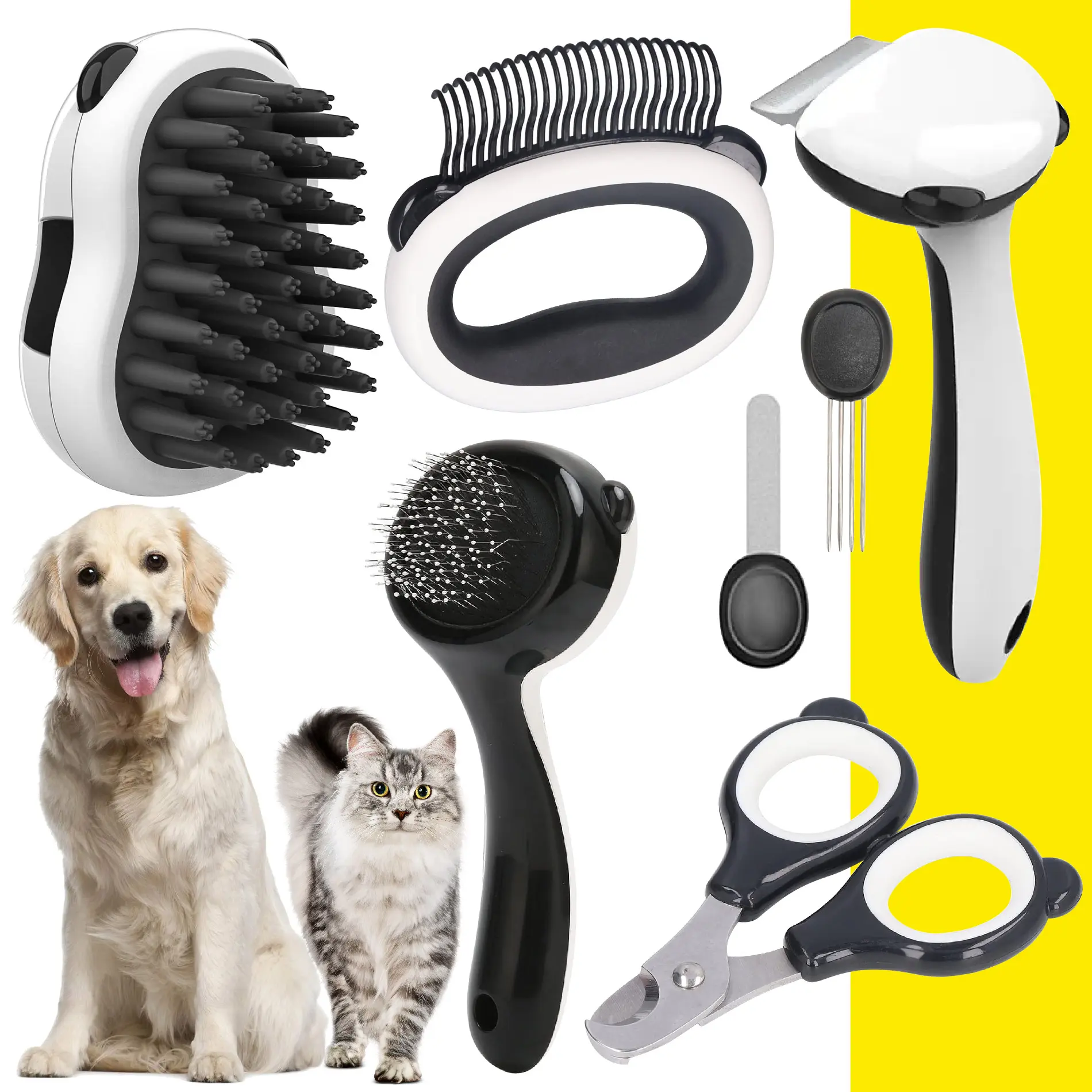 Piezas completas del kit de aseo para mascotas