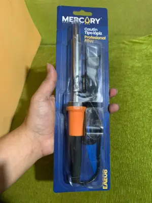 Cautin tipo lapiz 60W naranja con punta fina - logras soldaduras precisas en proyectos de electronica