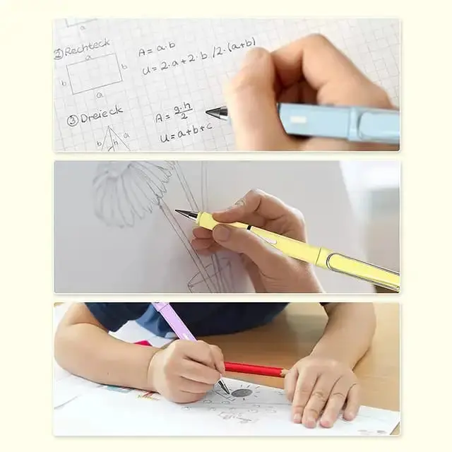 Lápiz infinito eterno con borrador y punta de aleación - reduces el desperdicio de papel y evitas usar sacapuntas diarios