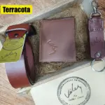 Conjunto de accesorios de cuero correa billetera y llavero en caja - Proyecta una imagen profesional y elegante todos los días - Imagen 3
