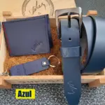 Conjunto de accesorios de cuero correa billetera y llavero en caja - Proyecta una imagen profesional y elegante todos los días - Imagen 4