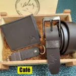 Conjunto de accesorios de cuero correa billetera y llavero en caja - Proyecta una imagen profesional y elegante todos los días - Imagen 6