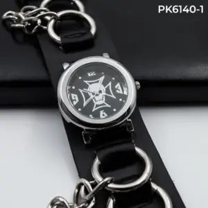 Pk6140-1 Reloj Aros Ycadena Cuero Unisex