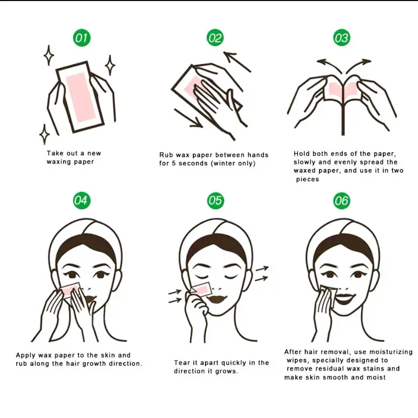 Bandas de cera depilatorias facial y corporal x2 cajas - Remueven el vello desde la raíz para conseguir una piel suave