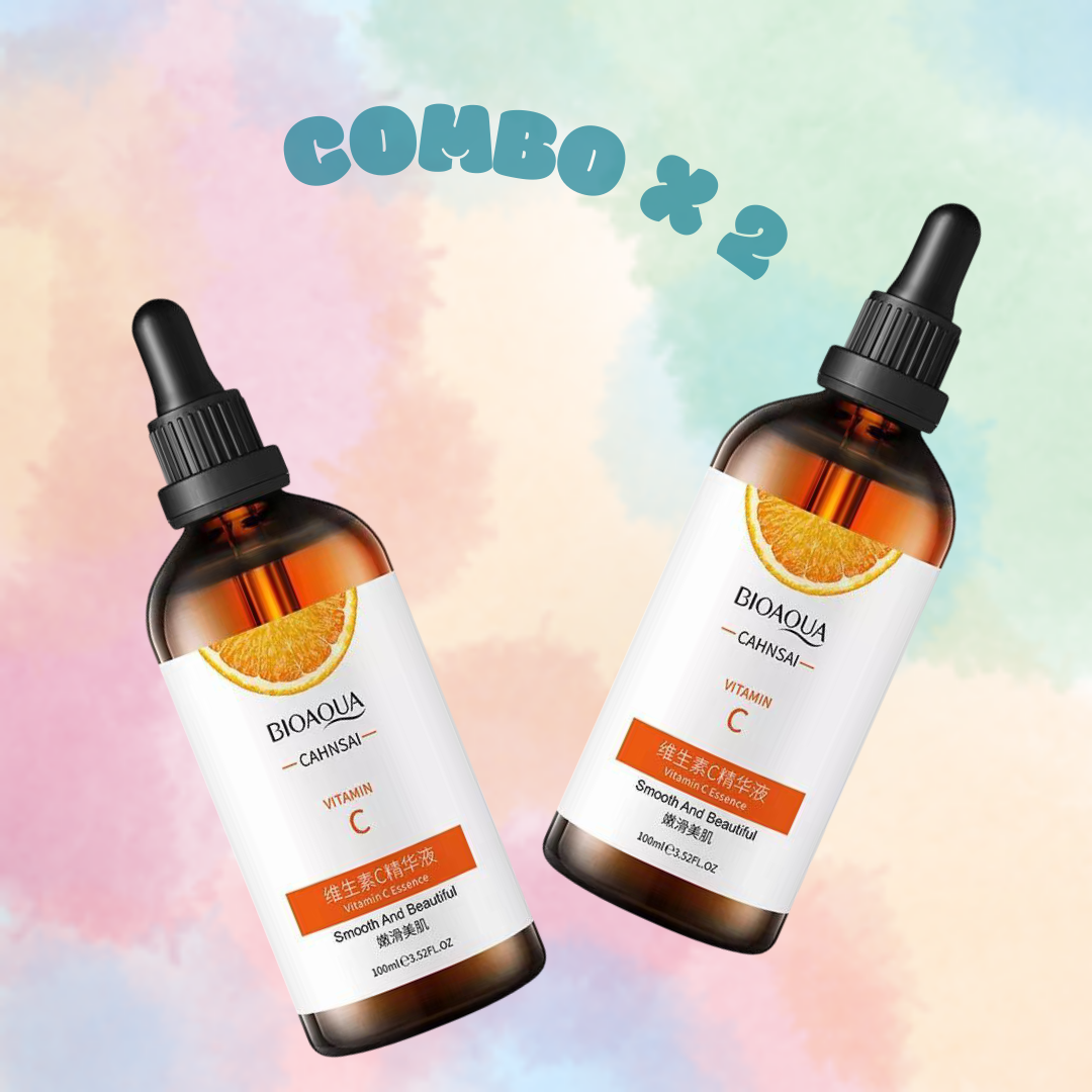 Serum facial con vitamina C Set x2 de 100 ml - Hidrata tu piel y reduce líneas finas