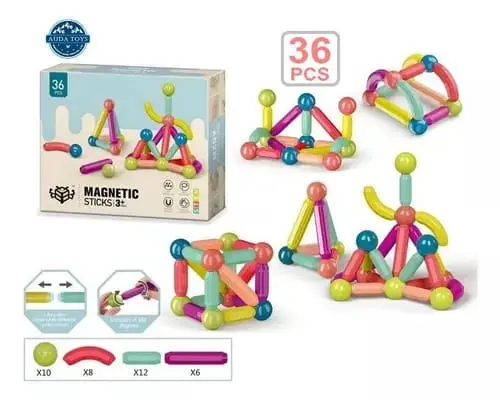 Bloques magnéticos de construcción 42 piezas - Estimula la creatividad infantil con figuras tridimensionales