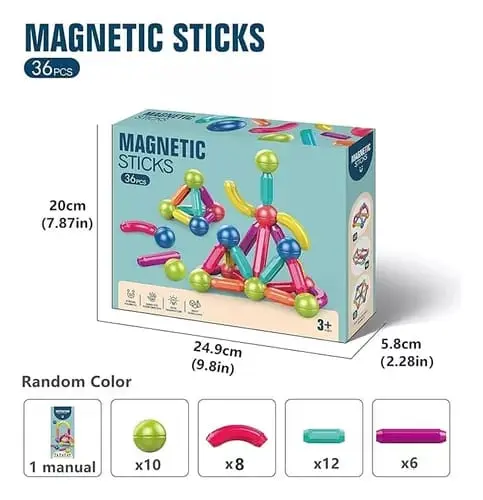 Bloques magnéticos de construcción 42 piezas - Estimula la creatividad infantil con figuras tridimensionales