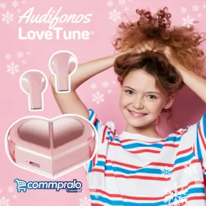 Audífonos inalámbricos Lovetune con estuche en corazón - Disfruta tu música favorita con total comodidad