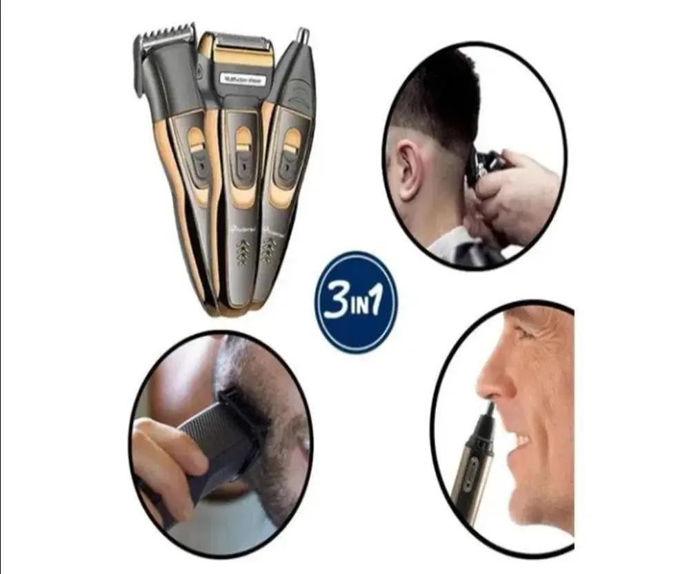 Máquina recortadora Geemy 3 en 1 para cabello y barba - Simplifica tu aseo diario con precisión