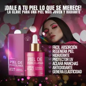 Set x2 serum especial piel de porcelana sobre fondo neutro