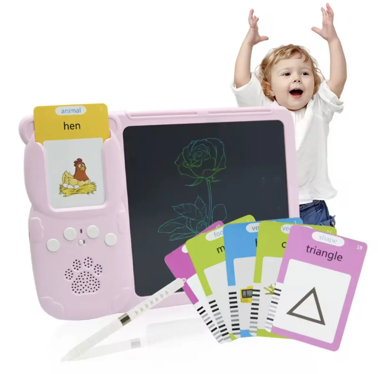 Tablero interactivo de inglés con lector de tarjetas y dibujo - Mejora la pronunciación infantil