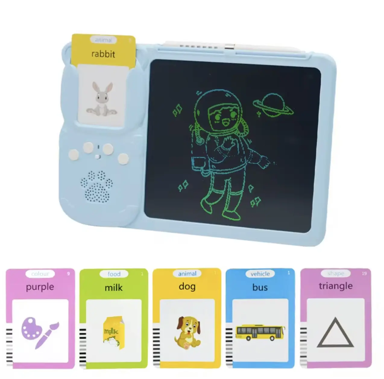 Tablero interactivo de inglés con lector de tarjetas y dibujo - Mejora la pronunciación infantil