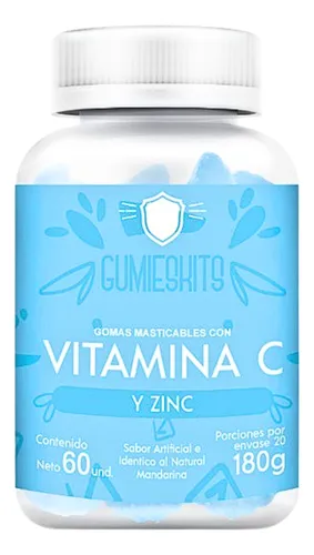 Gomas masticables de Vitamina C con Zinc sabor mandarina - Fortalecen el sistema inmune de toda la familia