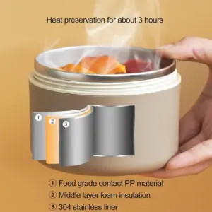 Lonchera Térmica Portátil con 4 Recipientes Acero Inoxidable y Maletín