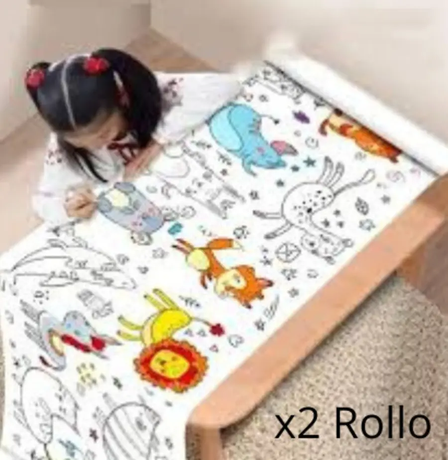 Rollo de papel para colorear para niños x2 - Estimula la creatividad infantil con horas de dibujo sin límites