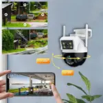 Cámara de Seguridad 2 en 1 WiFi V380 Doble Lente - brinda vista panorámica 355° y audio bidireccional