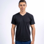 Camiseta de algodón Open End con cuello en V para hombre - Garantiza frescura y comodidad clásica durante todo el día - Imagen 2