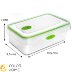 Contenedor hermético de vidrio borosilicato de 1 litro con tapa y válvula de vapor