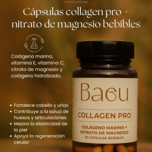Set x2 Colágeno Marino Hidrolizado con Magnesio y Vitaminas 30 Cápsulas - Fortalece cabello y mejora la elasticidad de la piel