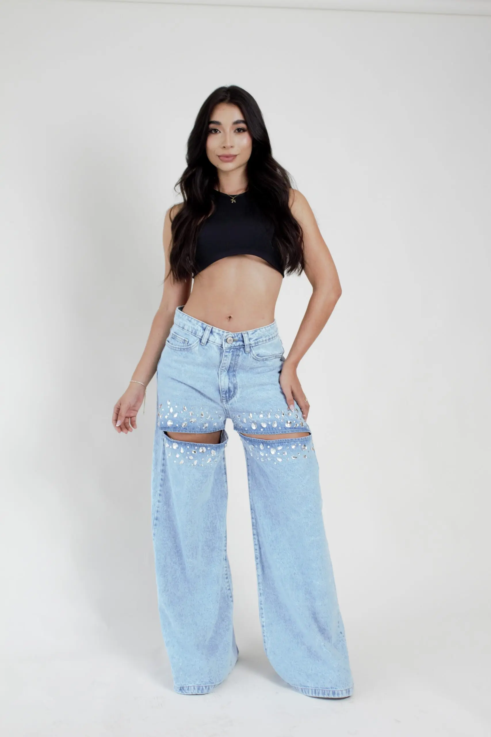 Nova Lux Azul Jean Corte y Apliques - Imagen 5