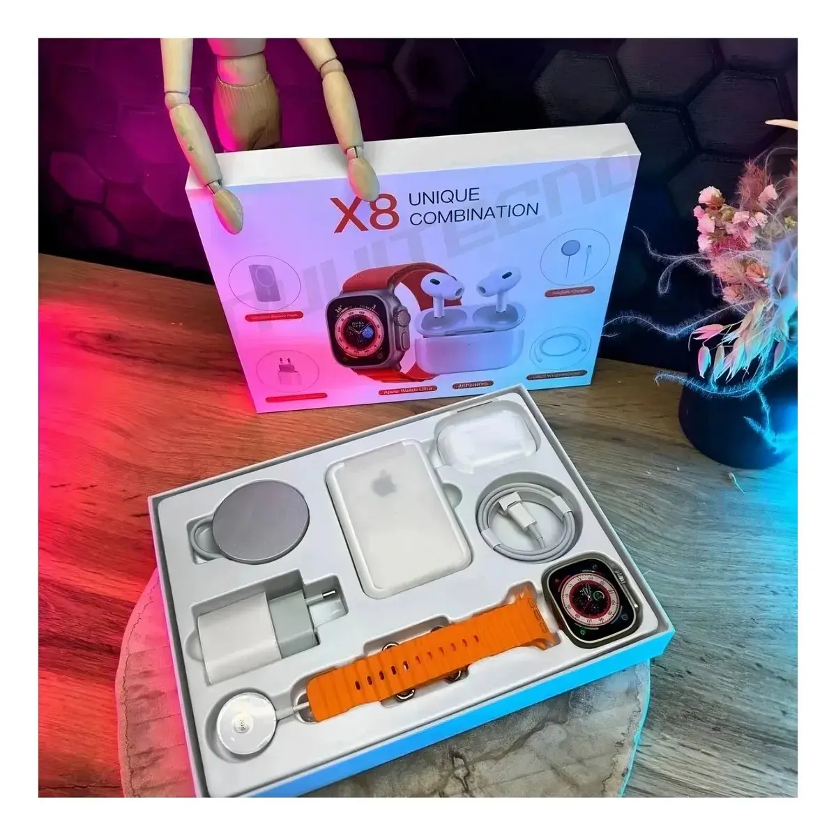 Combo Smartwatch Reloj Inteligente Audífonos Inalámbricos y Power Bank - Mantén todos tus dispositivos con energía y conectados siempre