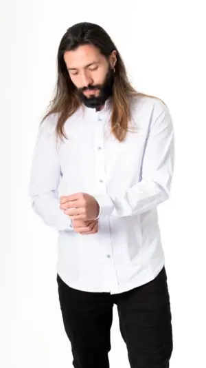 Camisa Popelina Manga Larga Blanca