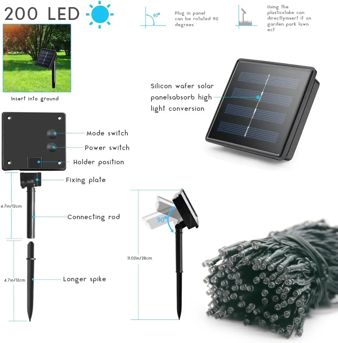 Luces Led con Panel Solar