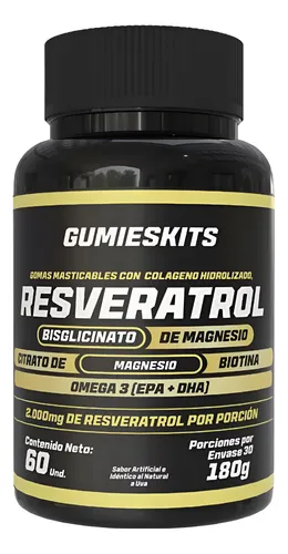 Gomitas de Resveratrol con Magnesio Colágeno y Omega 3 sin Azúcar - Mejoras tu bienestar diario mientras proteges tus articulaciones y tu piel - Imagen 2