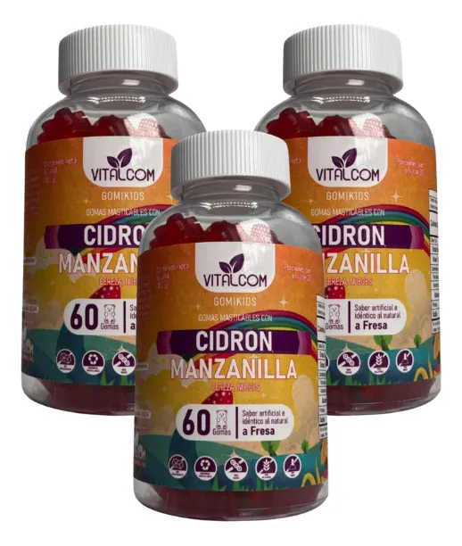 Gomitas masticables infantiles de cidrón y manzanilla - Mejoran el descanso nocturno y favorecen la concentración