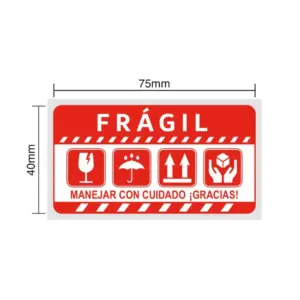 500 Etiquetas Fragil 75X40Mm Envio Segu